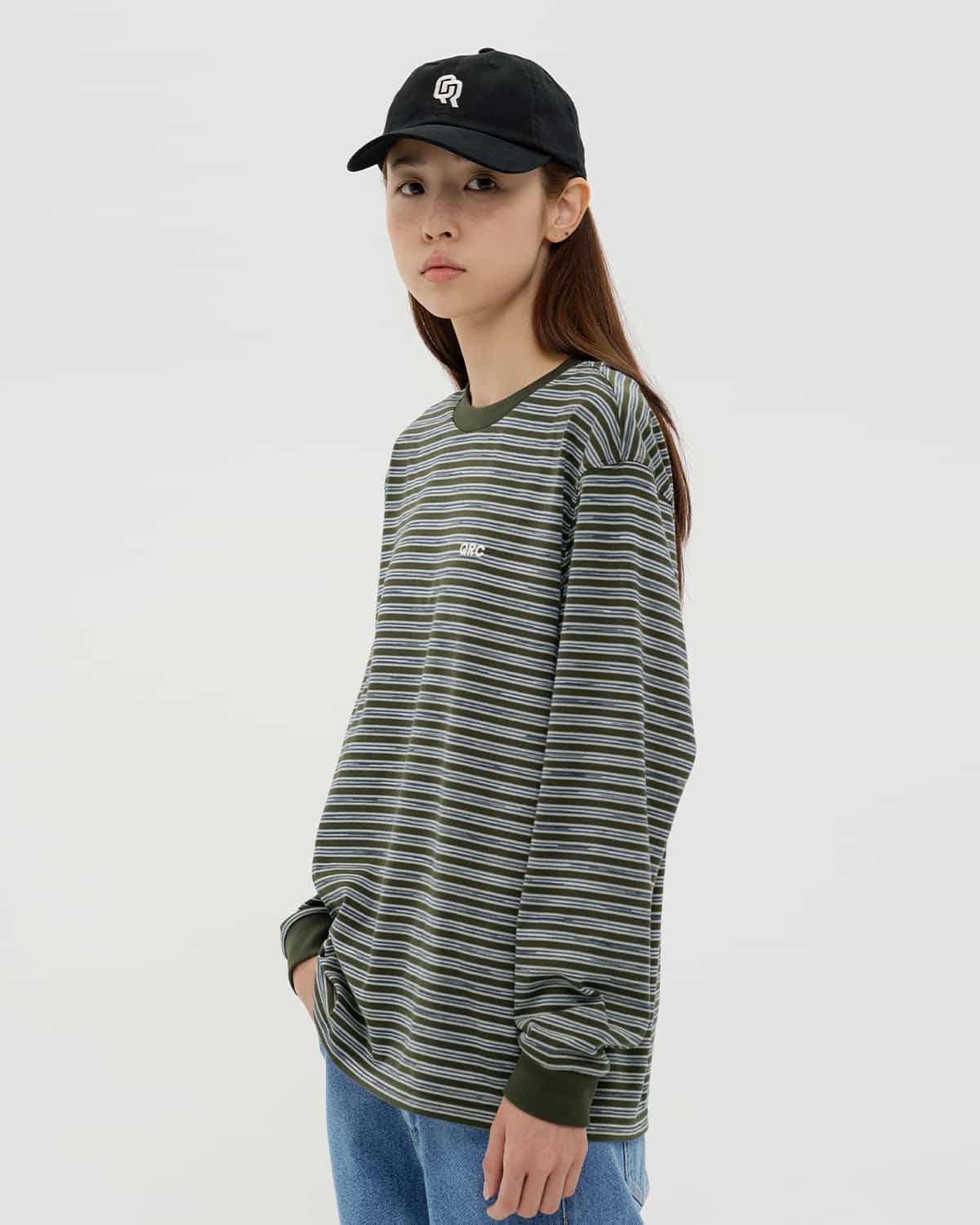 ls футболка striped хаки