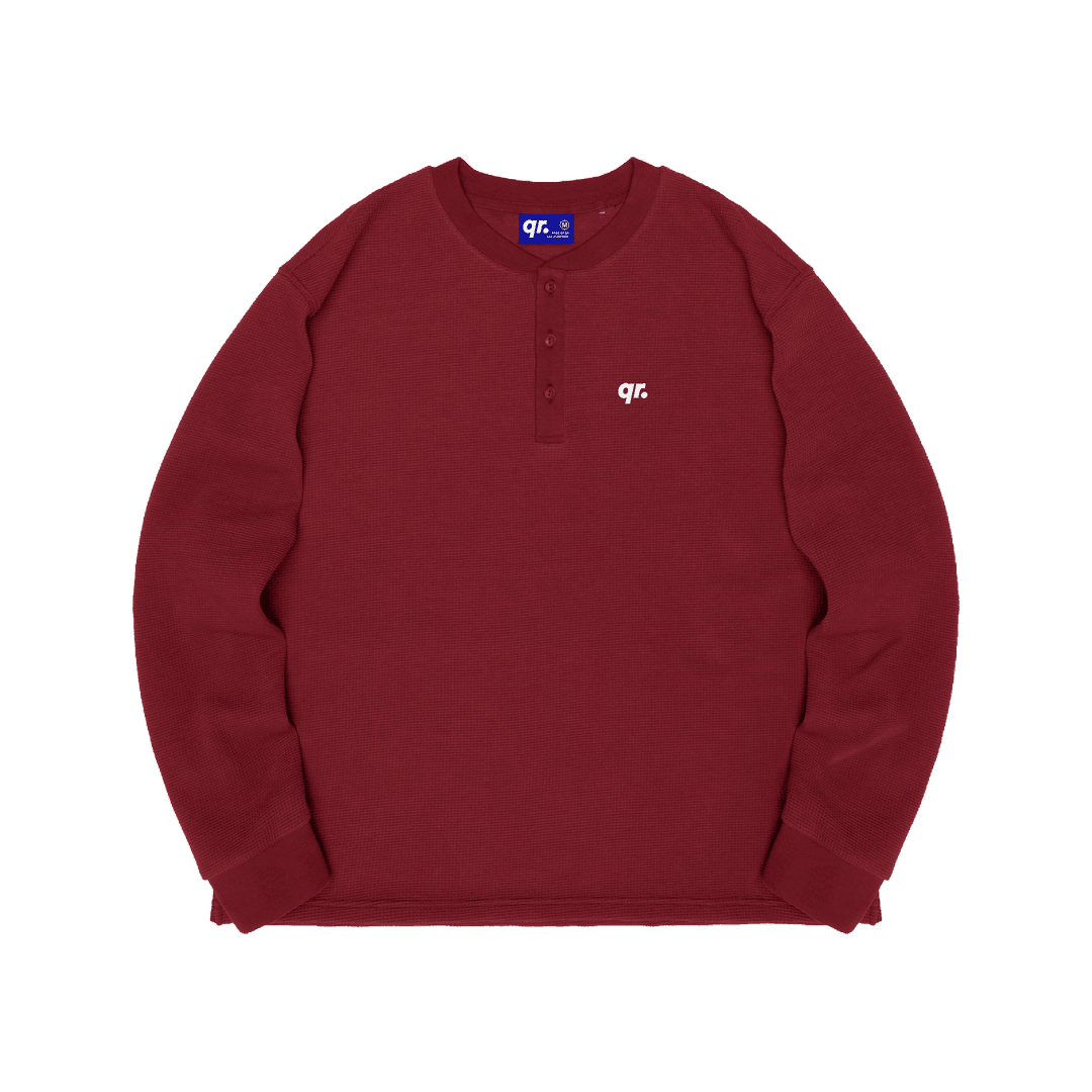 СВИТЕР WAFFLE QRD EMB БОРДОВЫЙ