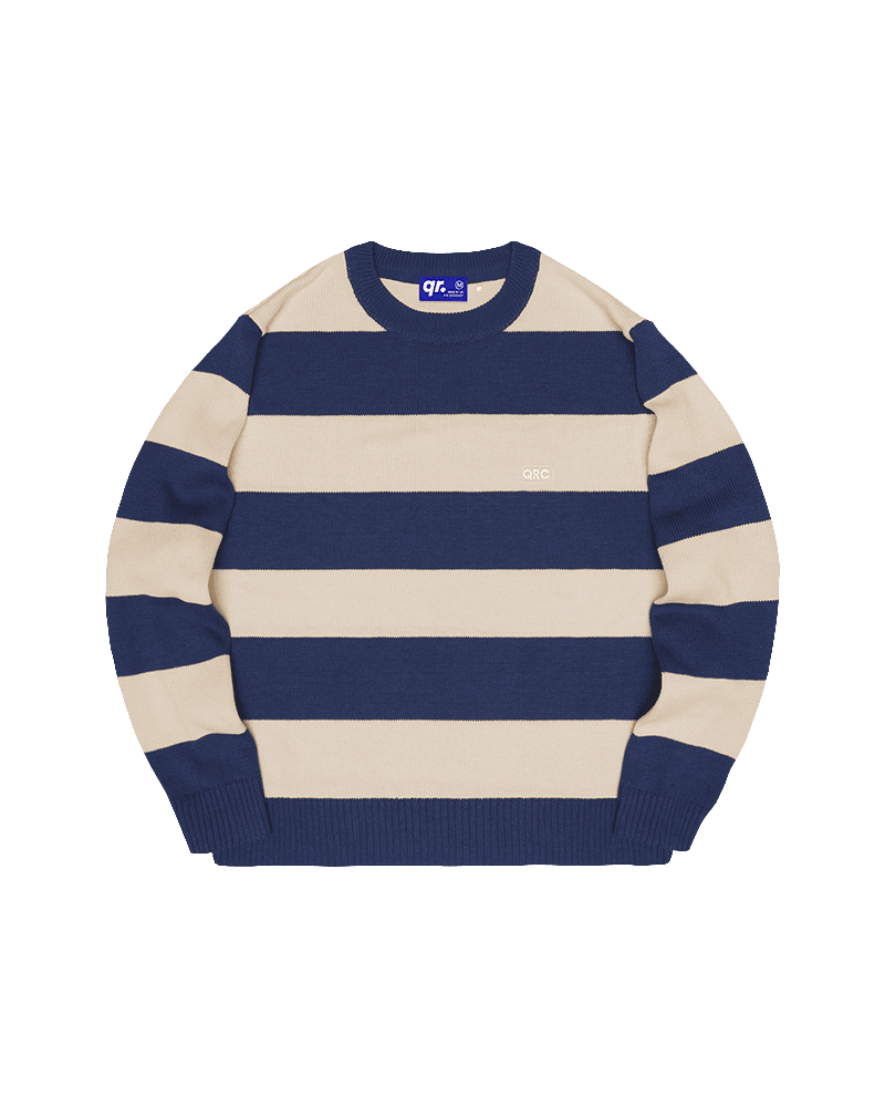 СВИТЕР STRIPED Т.СИНЕ-БЕЖЕВЫЙ