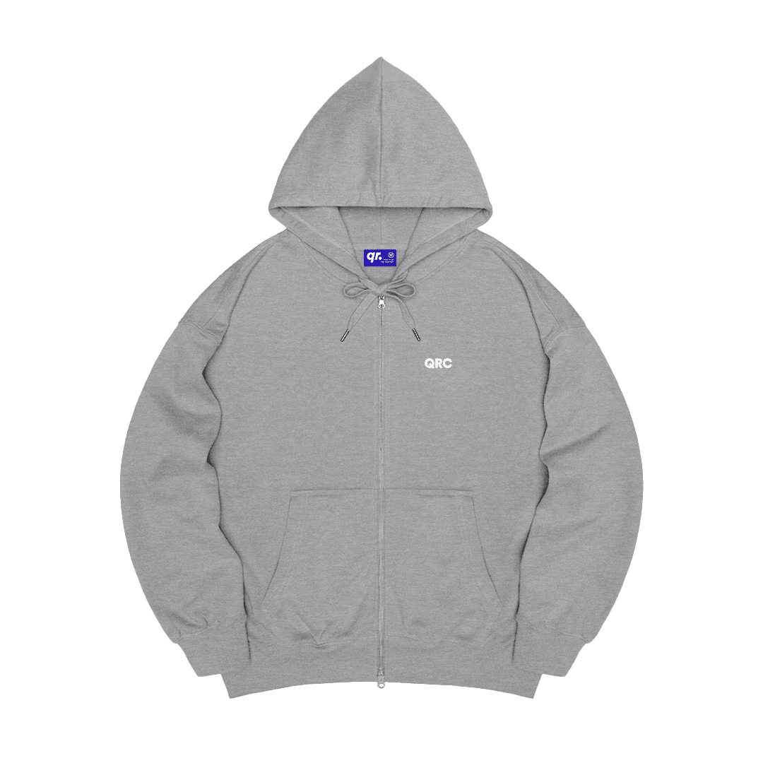 ЗИППЕР ХУДИ OVER QRC EMB СЕРЫЙ МЕЛАНЖ